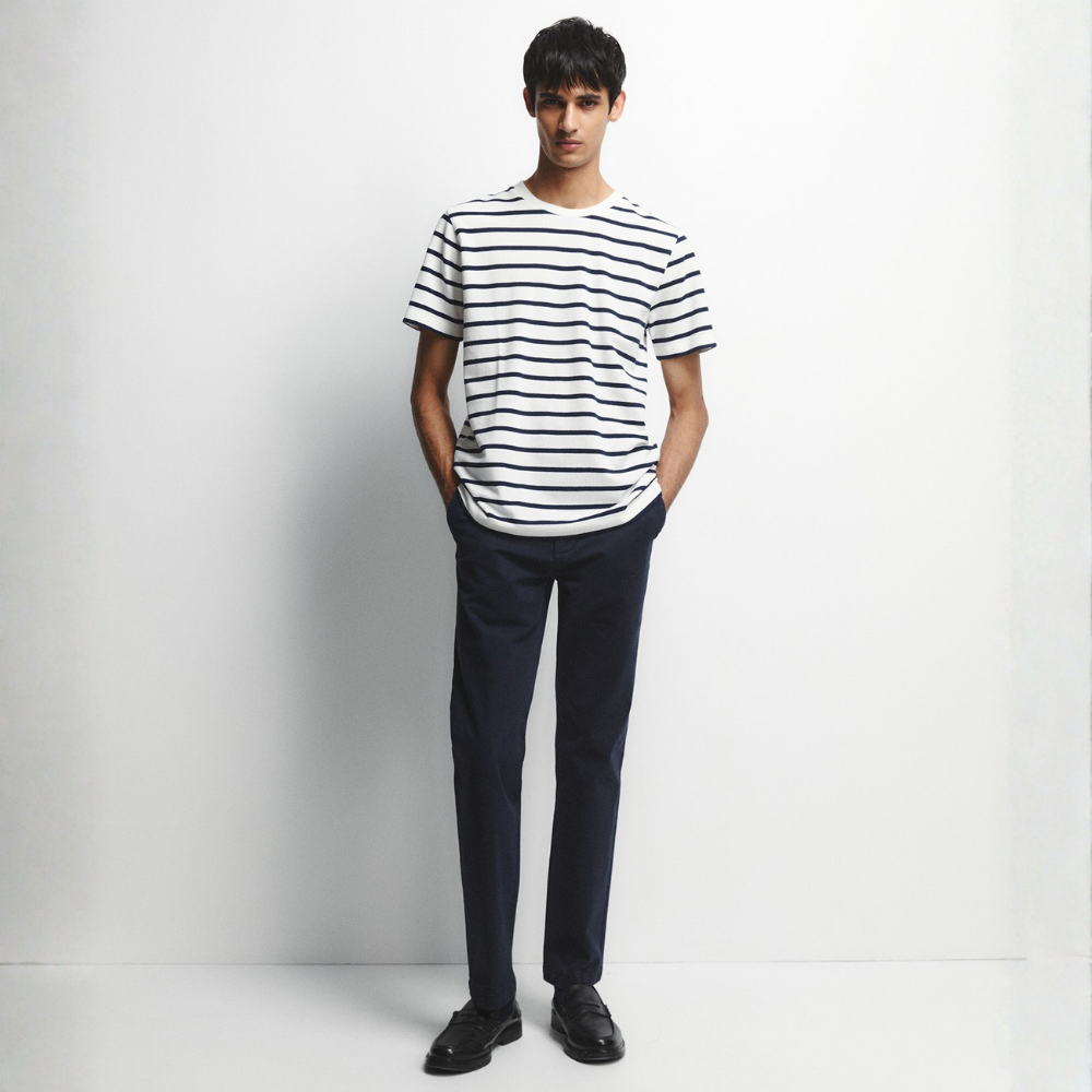 Sfera | Camiseta Con Textura de Rayas para Caballero