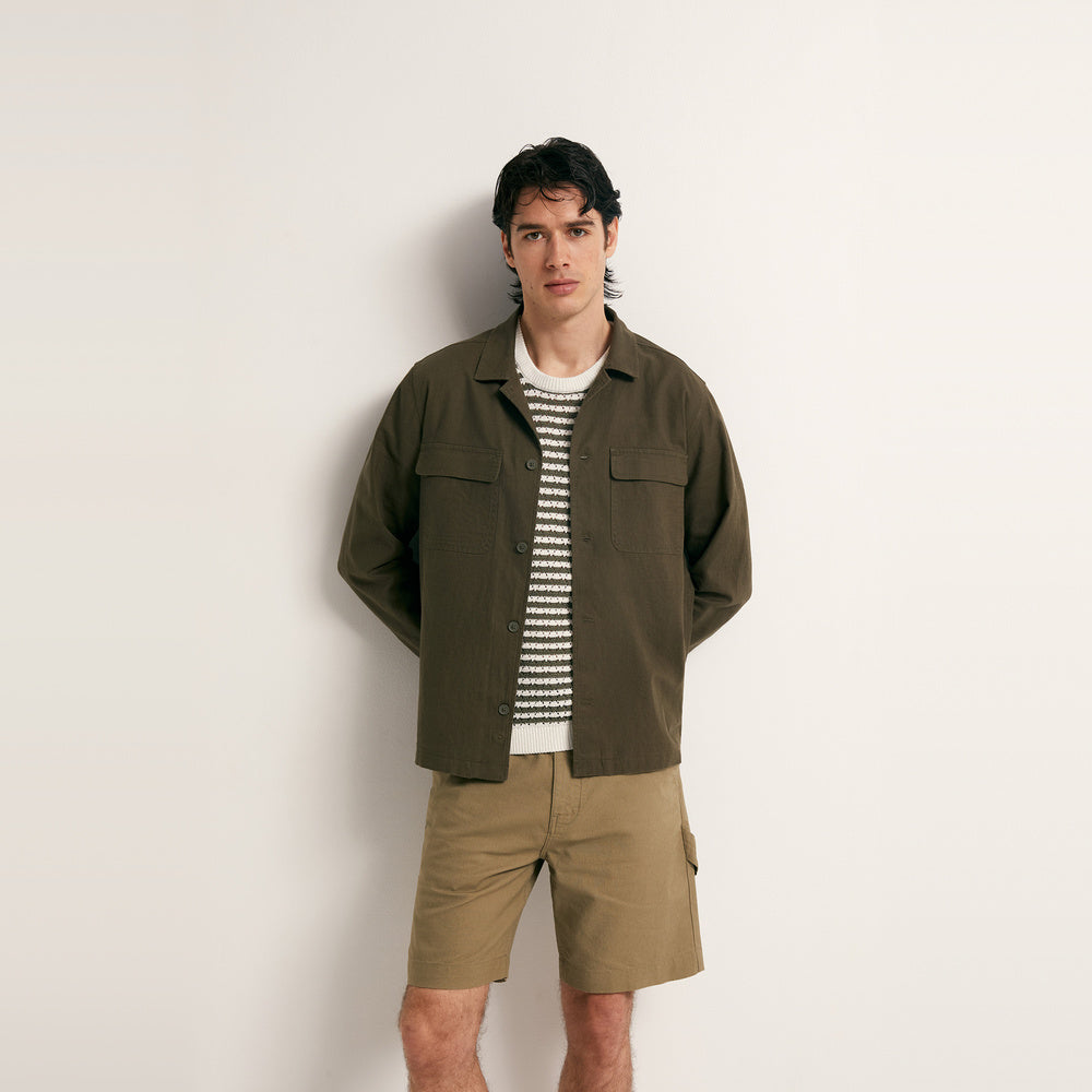 Sfera | Sobrecamiseta de Lino Verde para Caballero