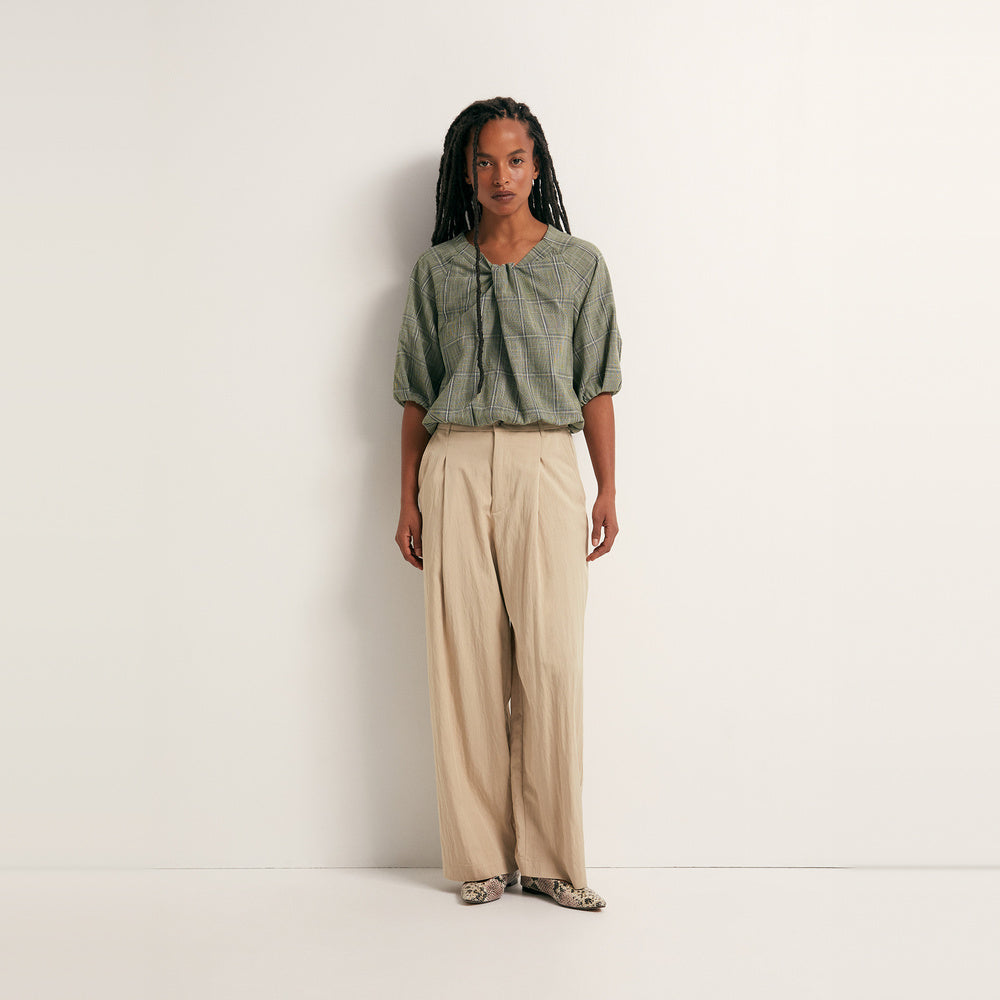 Sfera | Top con Cuadros Verdes para Dama