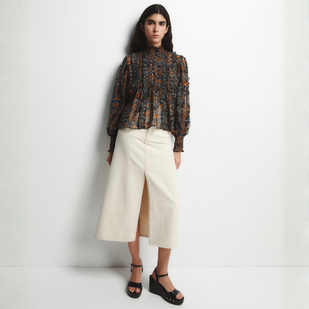 Sfera | Blusa de Cuerpo Estampado Lurex para Dama