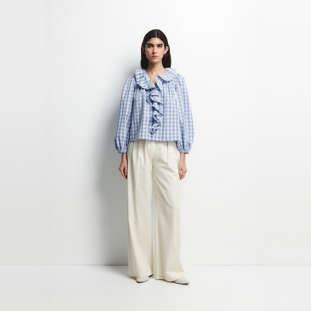 Sfera | Camisa Volante a Cuadros para Dama