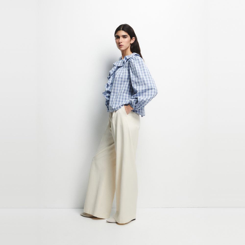 Sfera | Camisa Volante a Cuadros para Dama