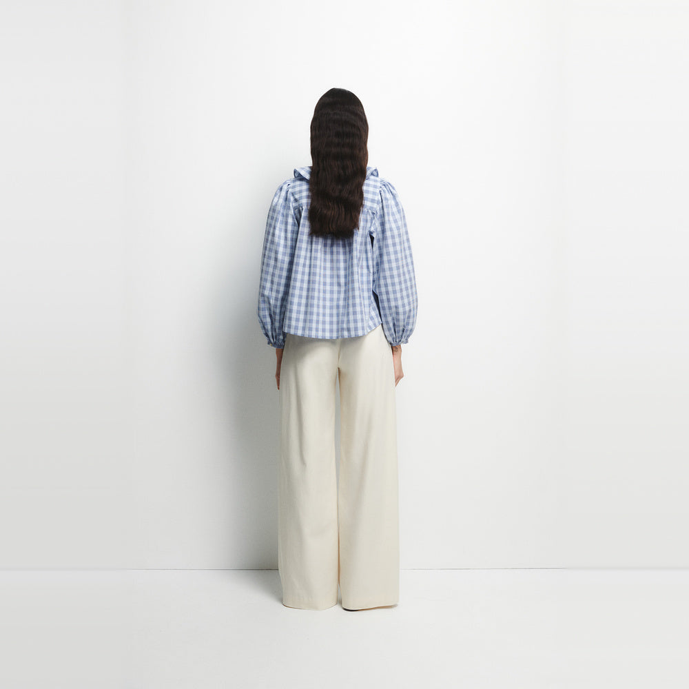 Sfera | Camisa Volante a Cuadros para Dama