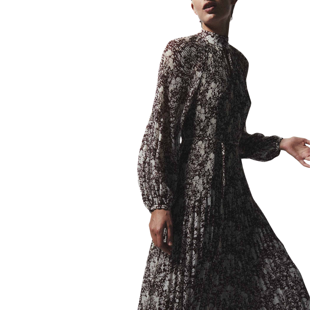 Sfera | Vestido Plisado Estampado para Dama