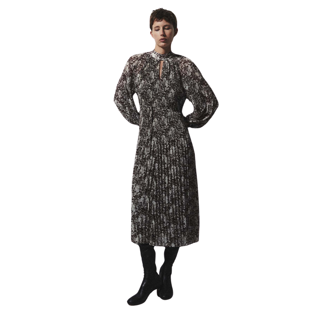 Sfera | Vestido Plisado Estampado para Dama