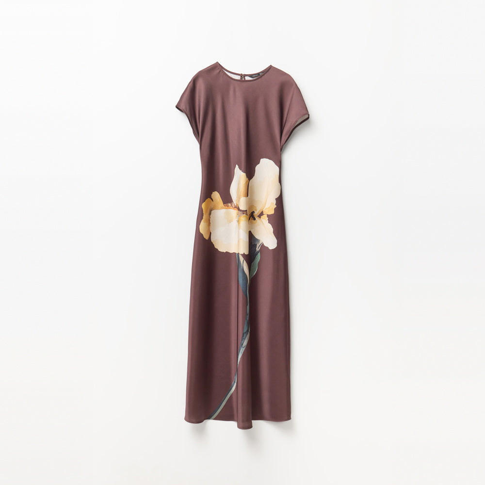 Sfera | Vestido Satinado con Estampado Floral para Dama