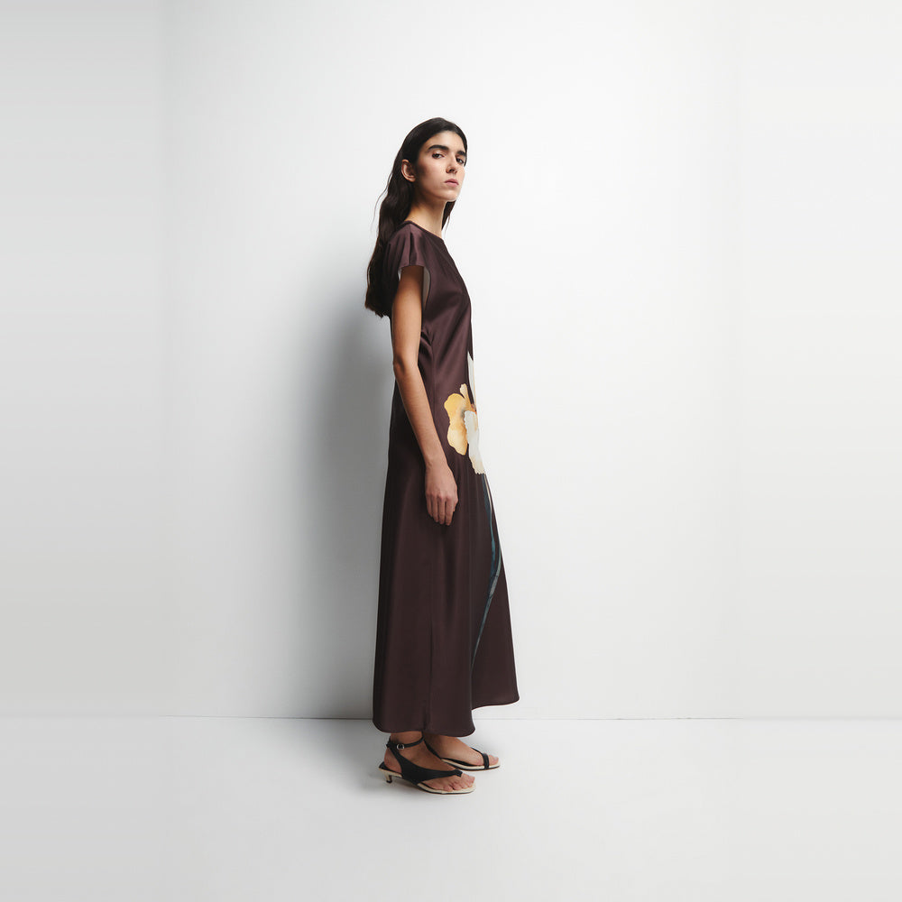 Sfera | Vestido Satinado con Estampado Floral para Dama