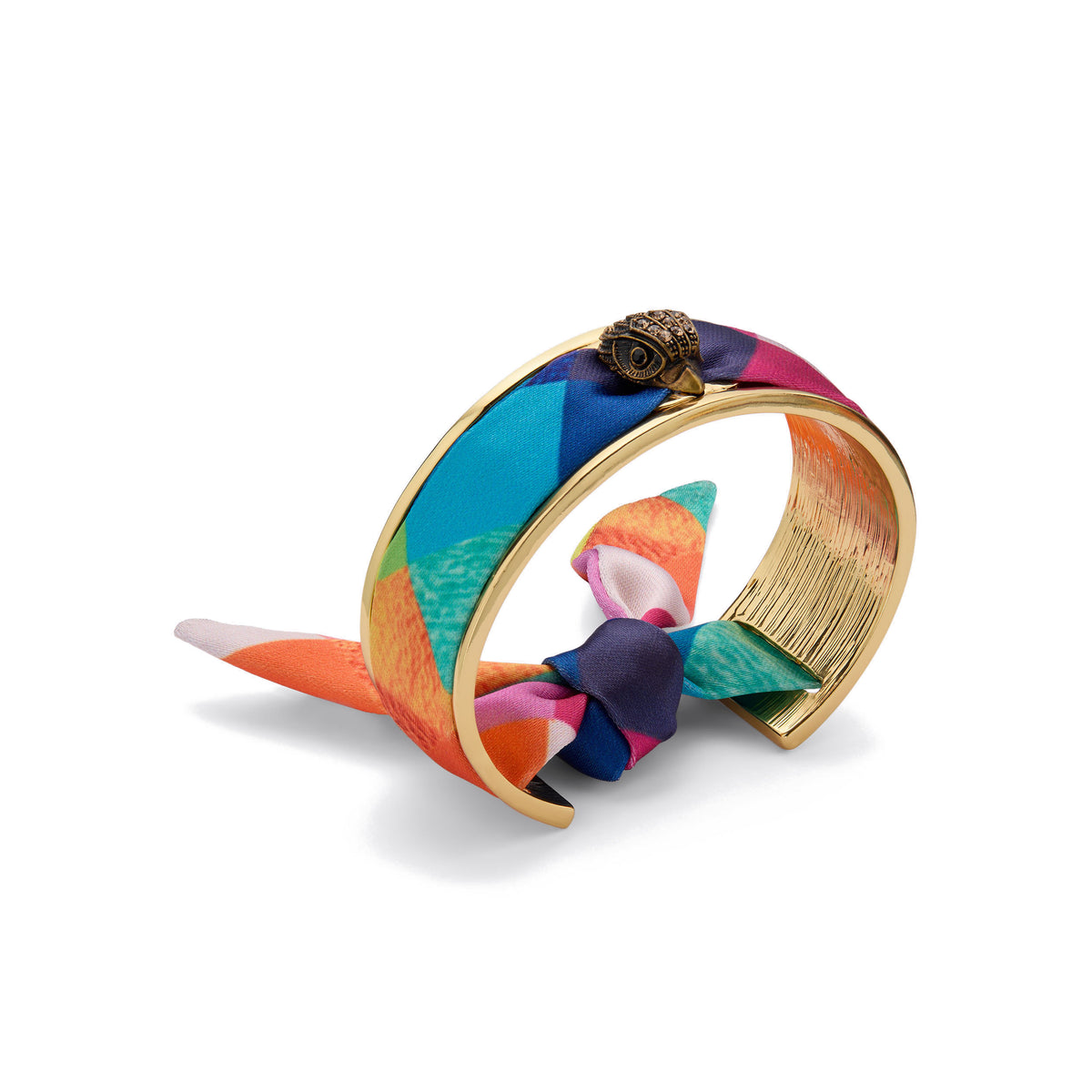 Kurt Geiger | Brazalete Cuff con Pañuelo Multicolor y Águila
