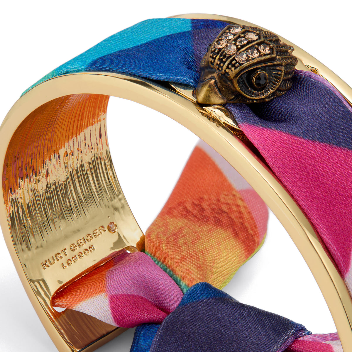 Kurt Geiger | Brazalete Cuff con Pañuelo Multicolor y Águila