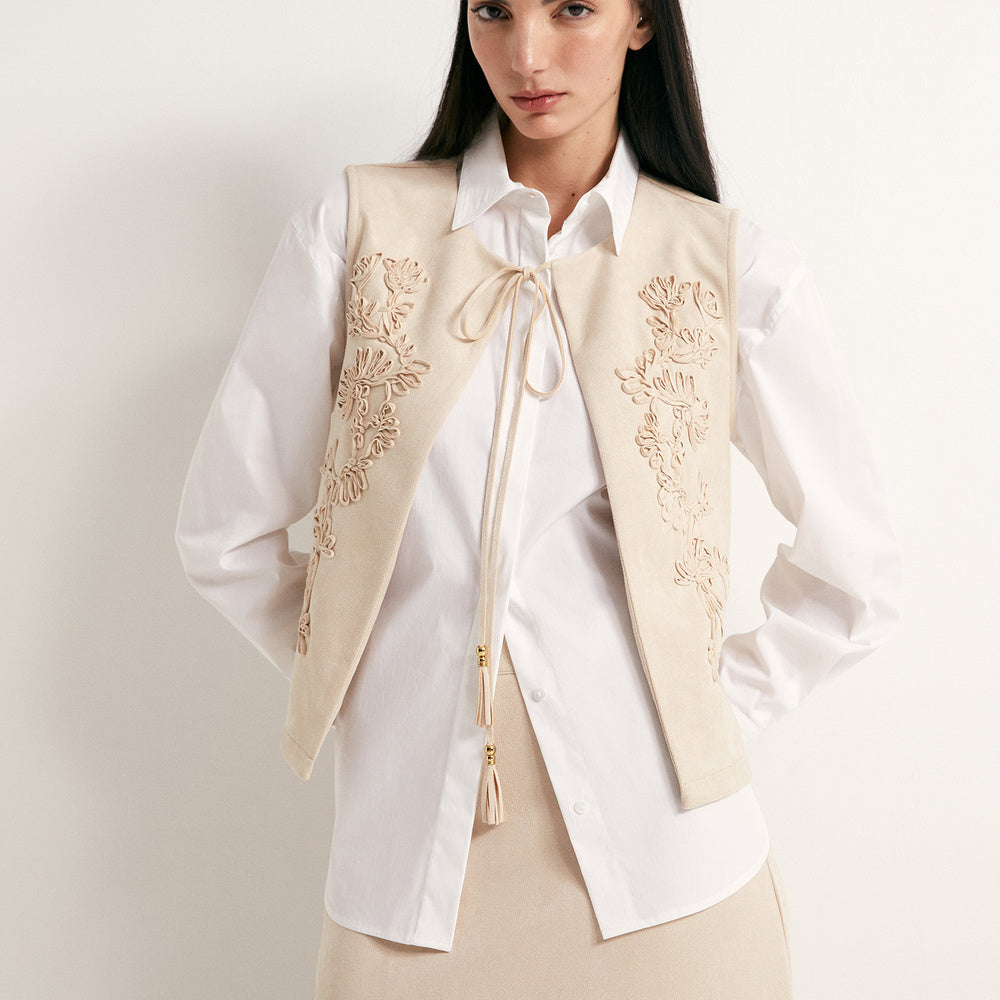 Sfera | Chaleco Antelina Bordado para Dama