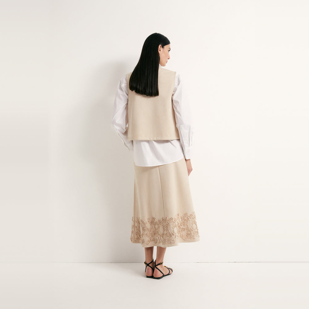 Sfera | Chaleco Antelina Bordado para Dama