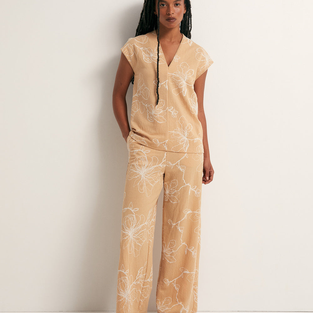 Sfera | Top Lino Puff para Dama