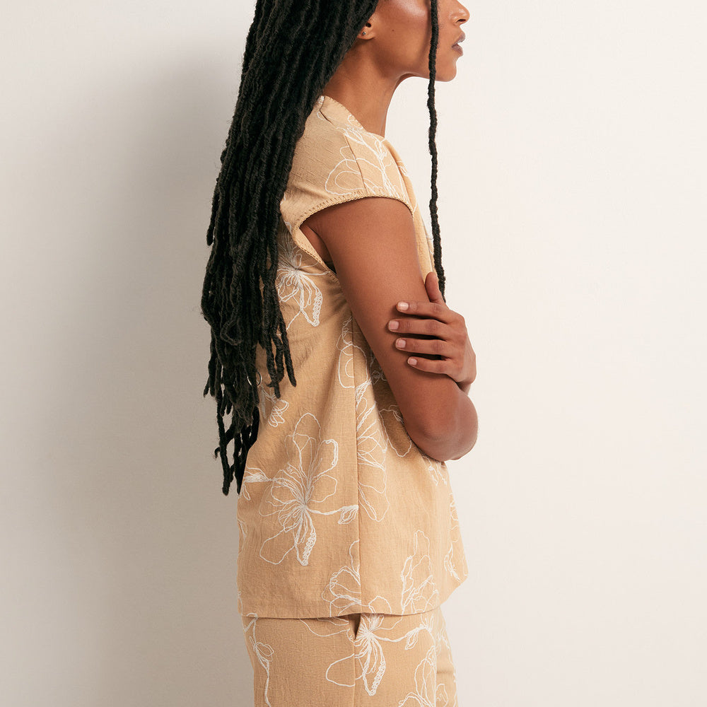 Sfera | Top Lino Puff para Dama