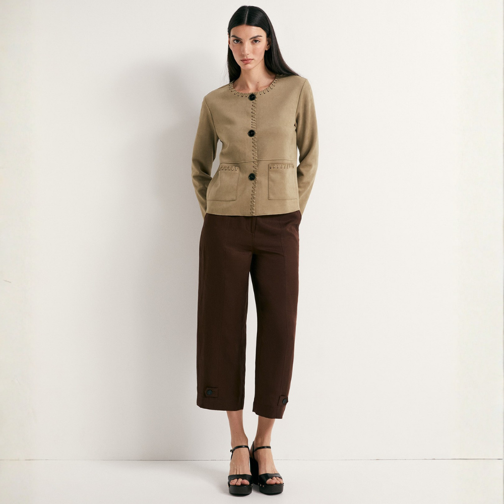Sfera | Chaqueta Antelina Detalle para Dama