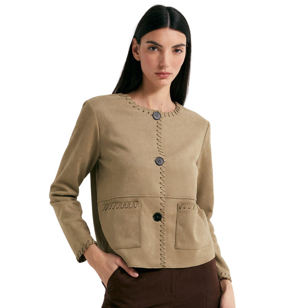 Sfera | Chaqueta Antelina Detalle para Dama