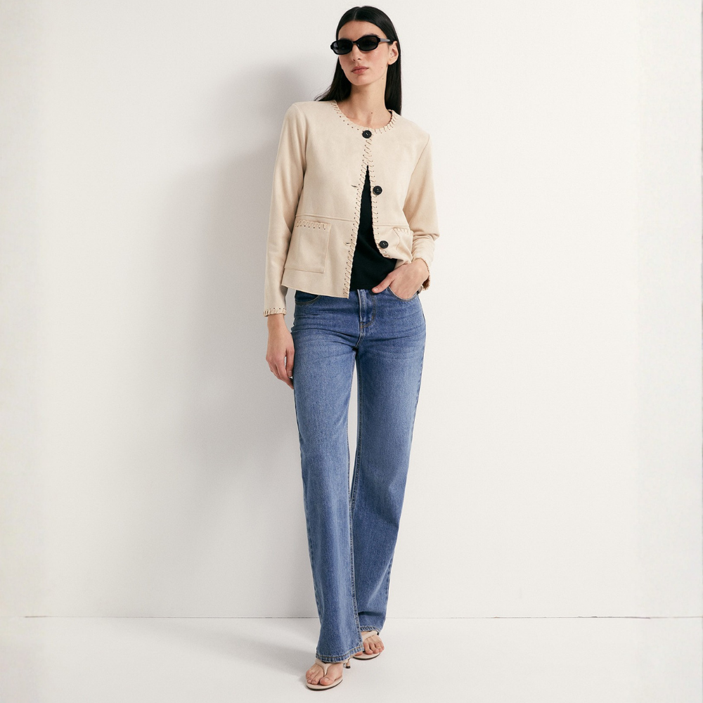 Sfera | Chaqueta Antelina Detalle para Dama