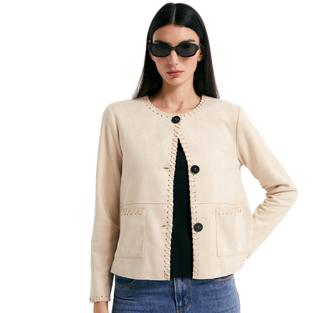 Sfera | Chaqueta Antelina Detalle para Dama