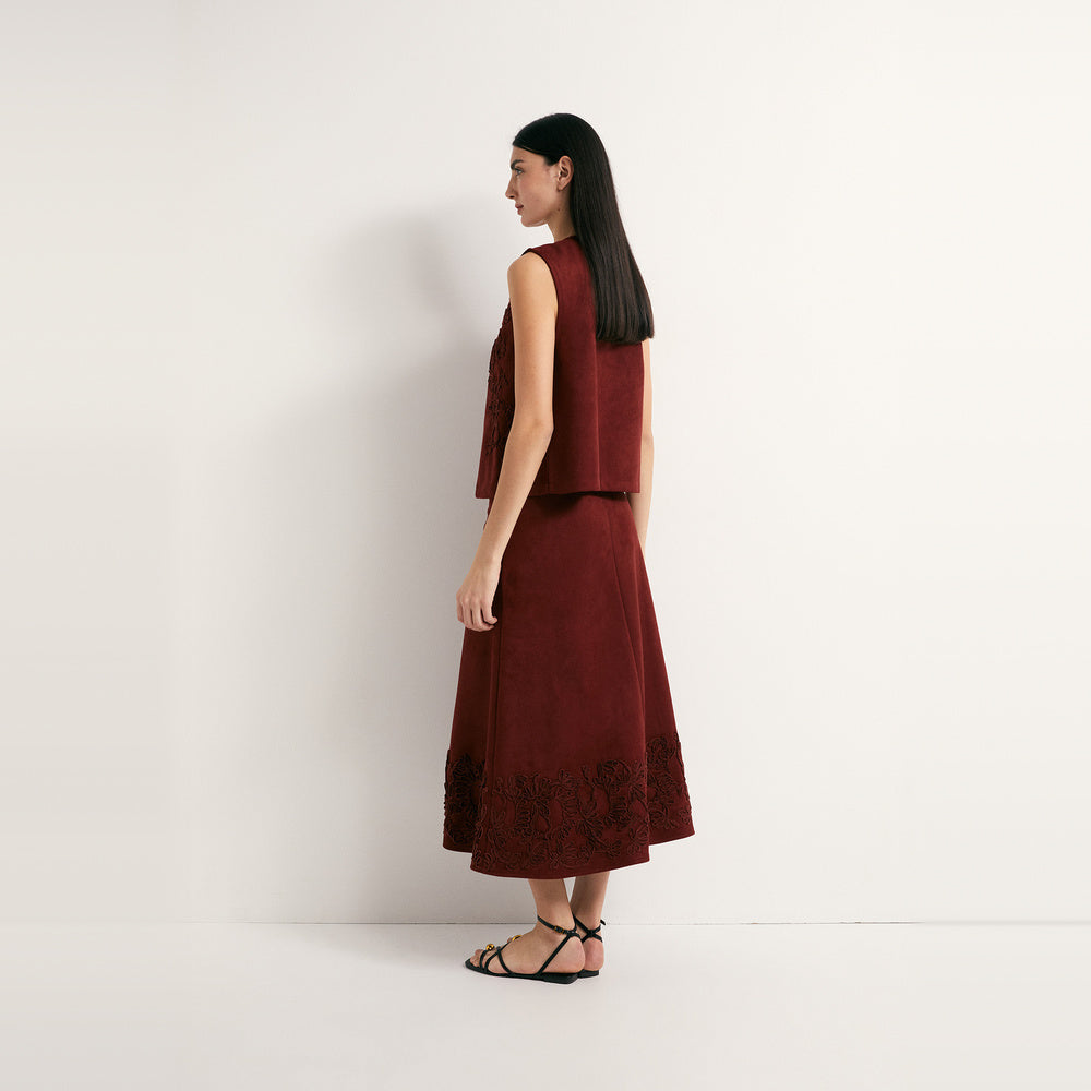 Sfera | Falda Antelina Bordado para Dama