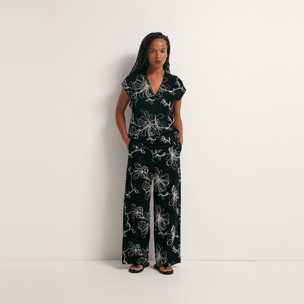 Sfera | Pantalón de Lino con Volantes para Dama