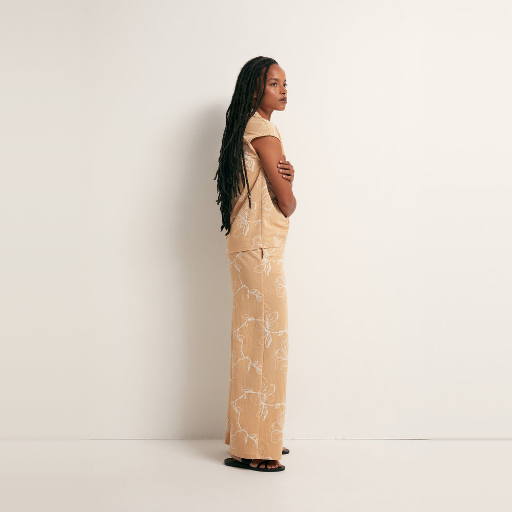 Sfera | Pantalón de Lino con Volantes para Dama