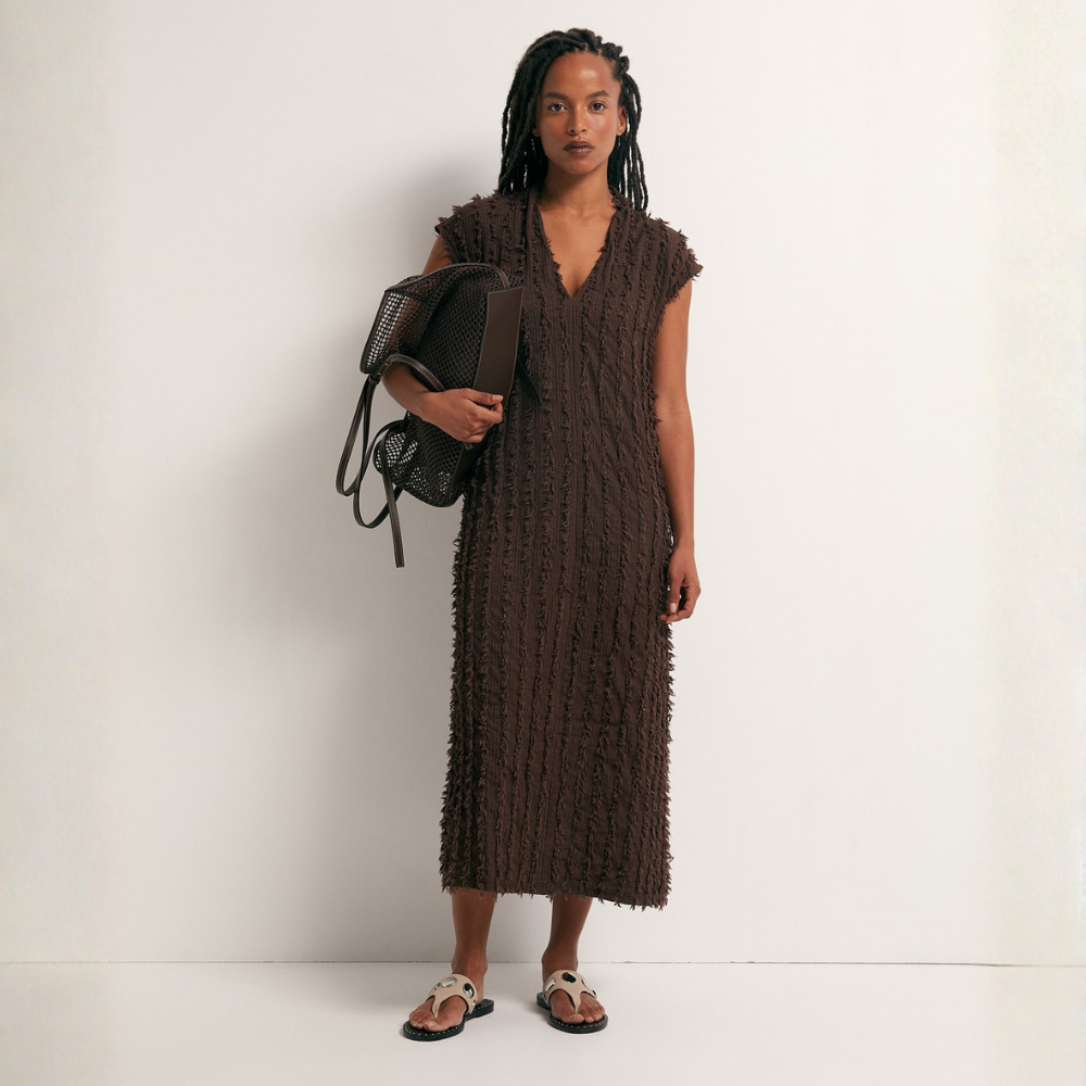 Sfera | Vestido Estructurado con Flecos para Dama