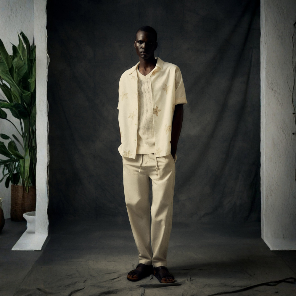 Sfera | Camisa Bordado Flores para Caballero