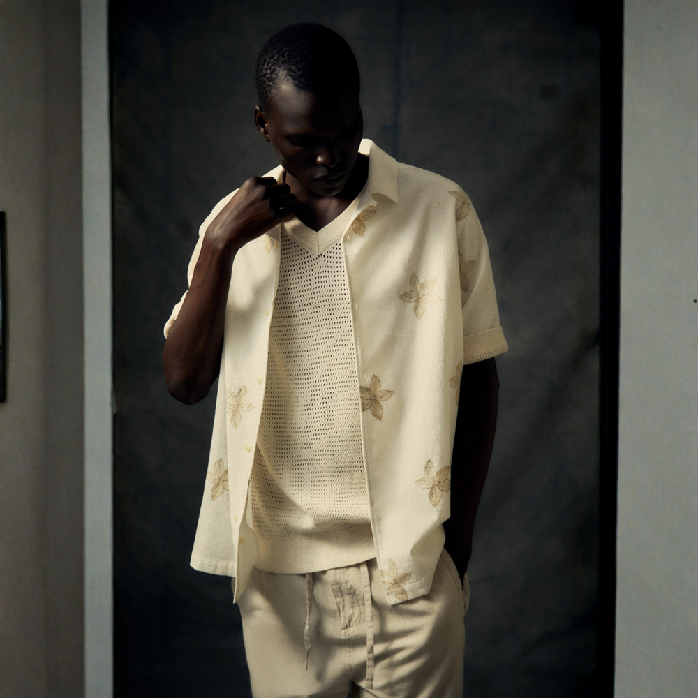 Sfera | Camisa Bordado Flores para Caballero