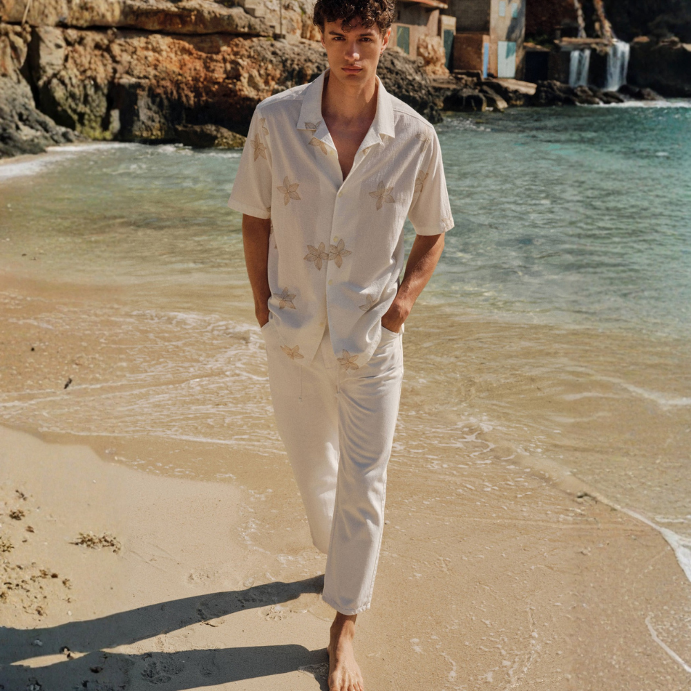 Sfera | Camisa Bordado Flores para Caballero