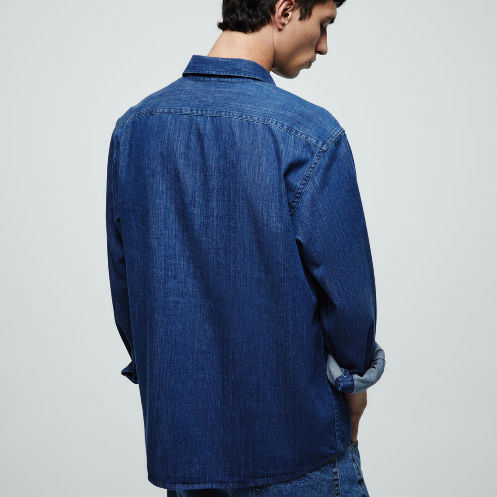Sfera | Camisa Denim Bolsillos Para Caballeros