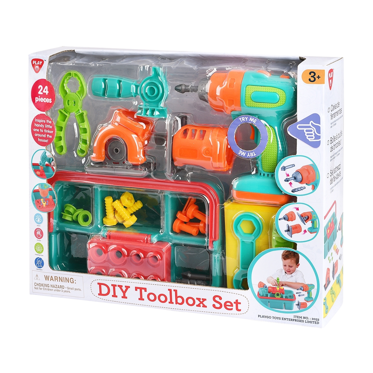 Playgo | Juego De Caja De Herramientas De Bricolaje b/o
