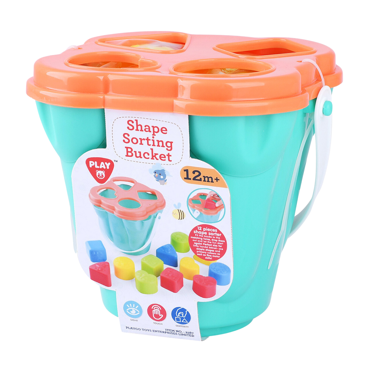 Playgo |  Toys Ent. Ltd. Shape Sorting Bucket 12 Piece