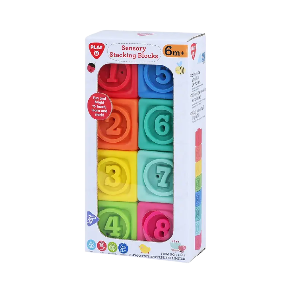 Playgo | bloques apilables sensoriales - 8 piezas *