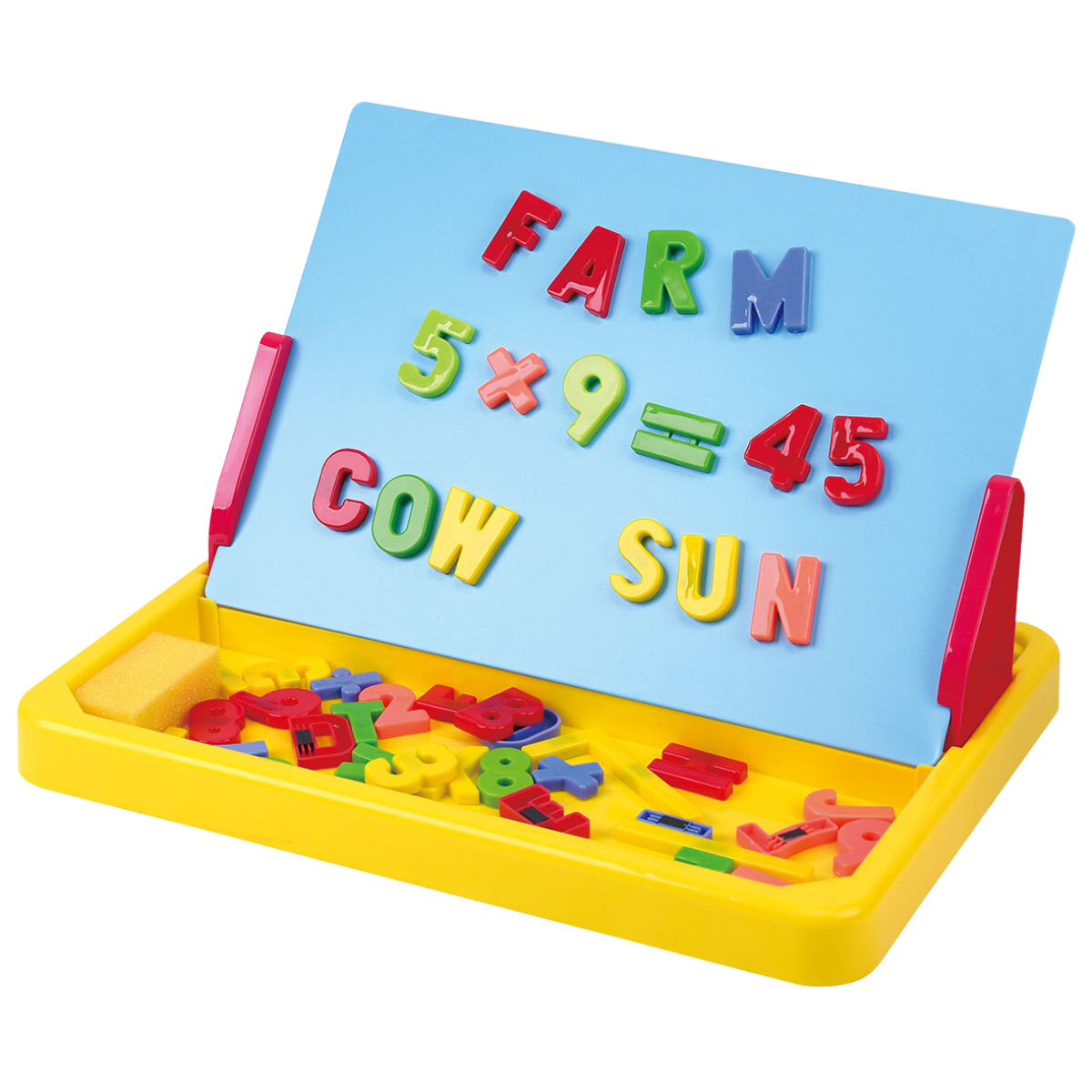 Playgo | Imán Portátil y Tablero de Dibujo ABC Letras y Números con Soporte y Estuche