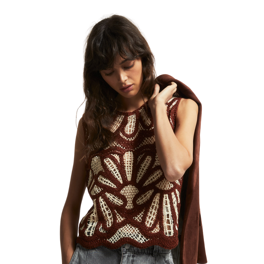 Sfera | Top con Bordado Bicolor para Dama