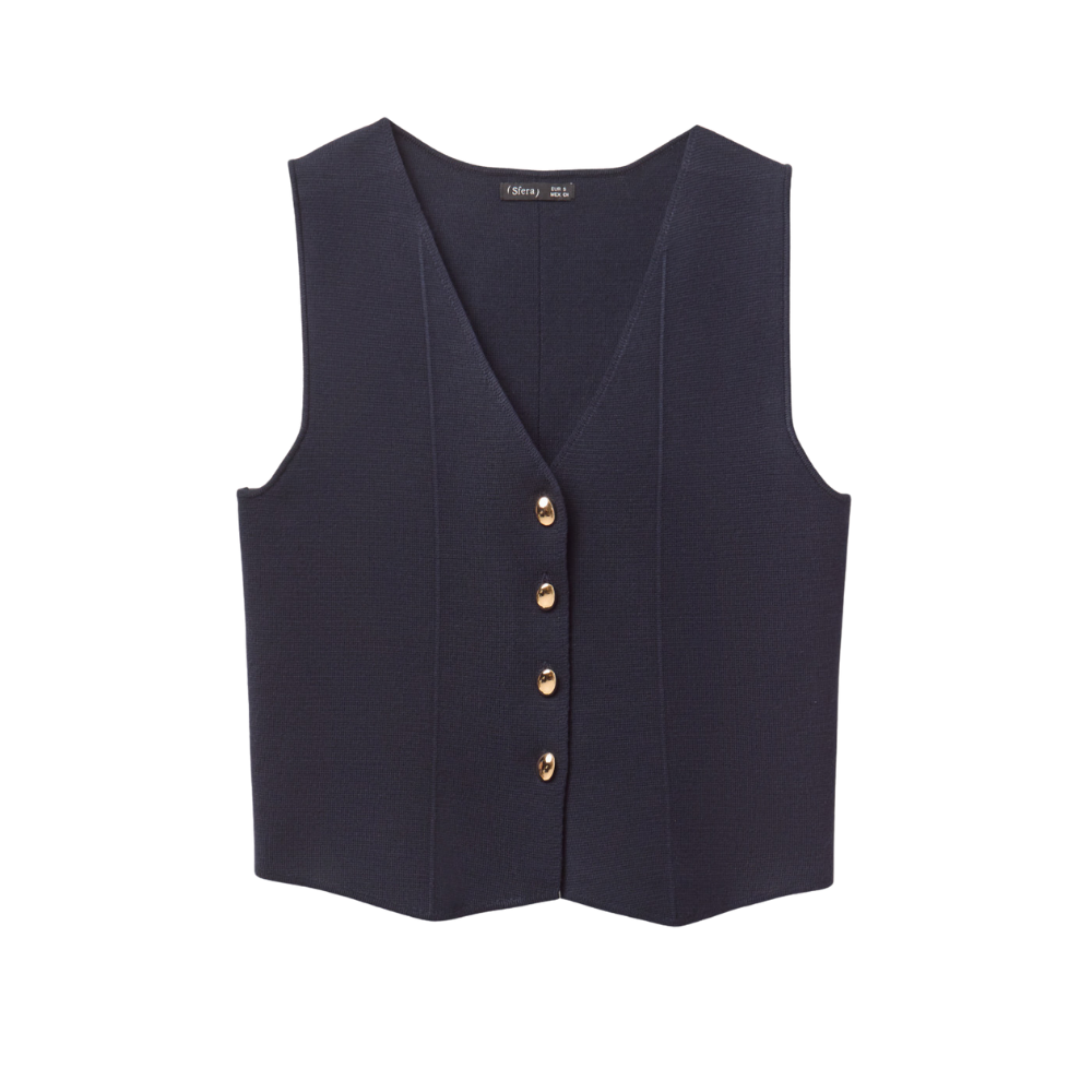 Sfera | Chaleco con Cerrojillo y Botones para Dama