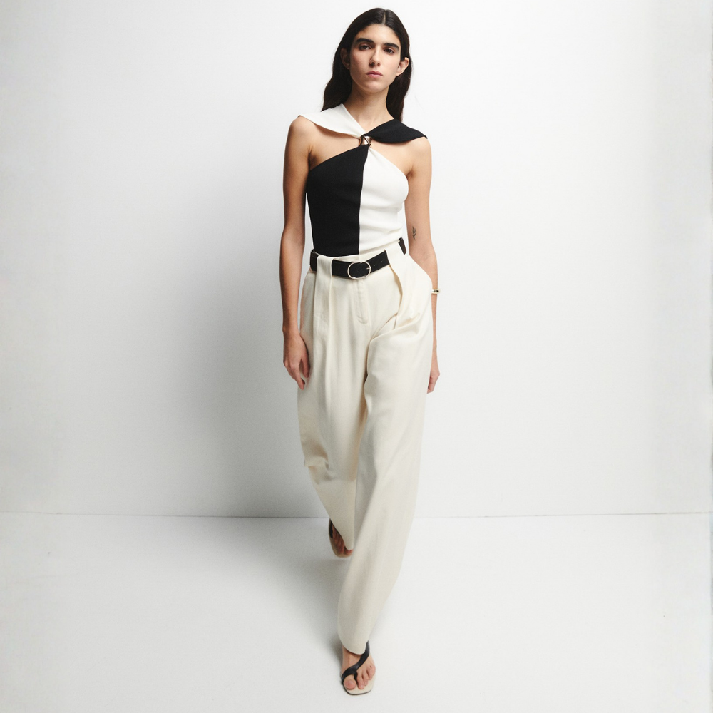Sfera | Top Cruzado Frontal Bicolor para Dama