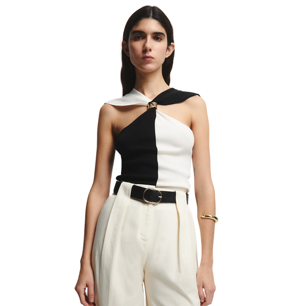 Sfera | Top Cruzado Frontal Bicolor para Dama