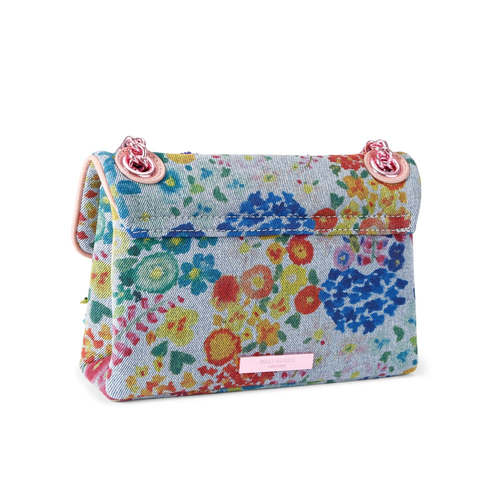 Kurt Geiger | Bolso Mini Kensington Flower de Denim Floral