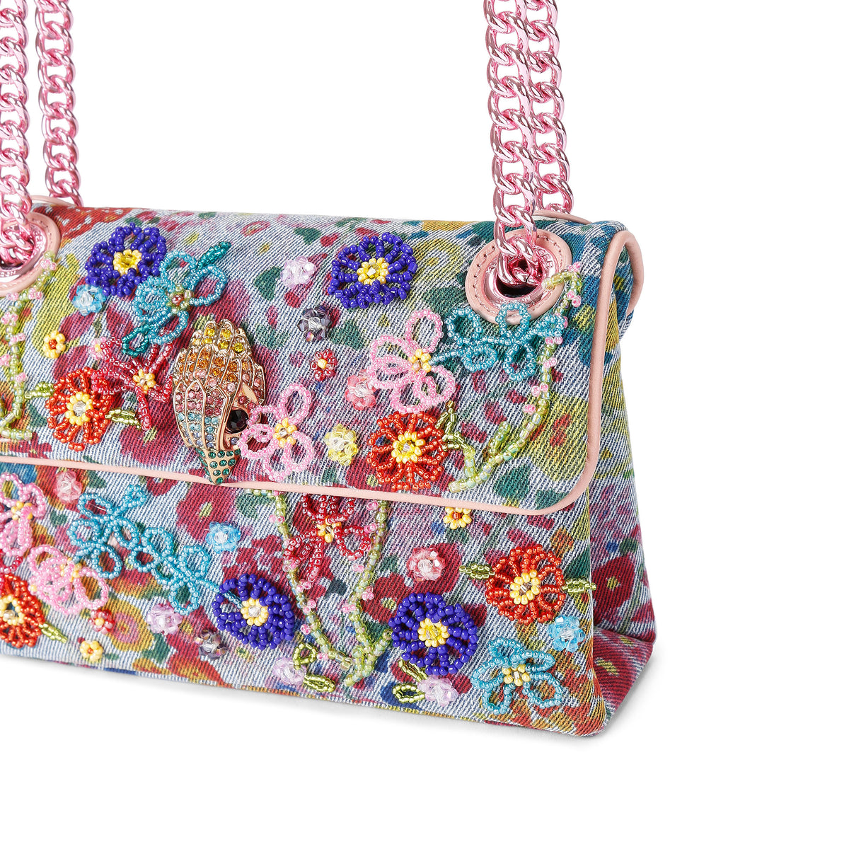 Kurt Geiger | Bolso Mini Kensington Flower de Denim Floral