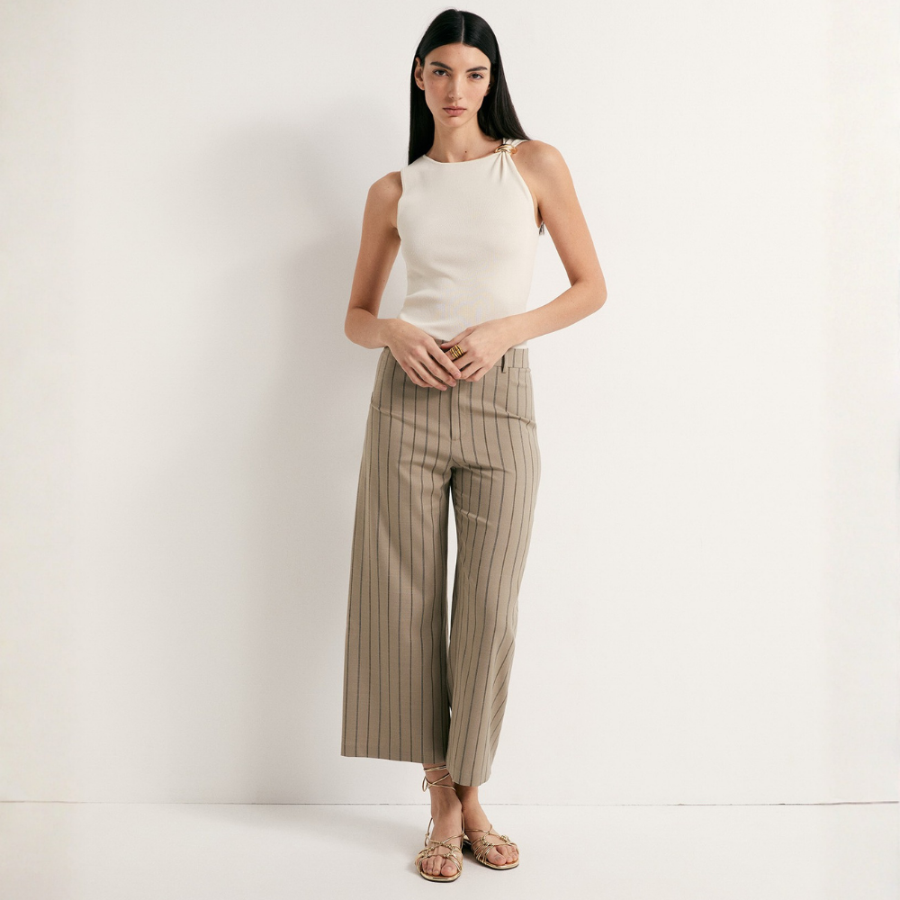 Sfera | Pantalón Tipo Culotte con Rayas para Dama