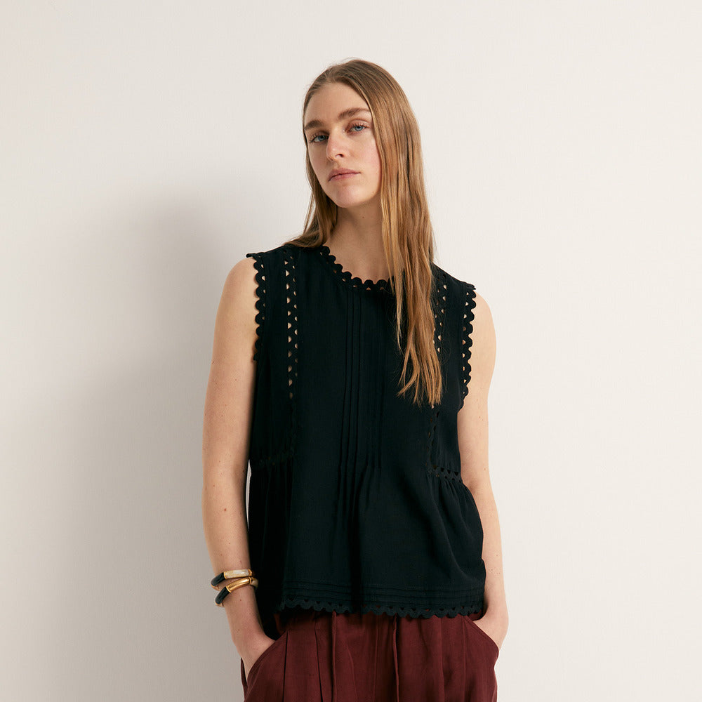 Sfera | Top Fluido con Encaje para Dama