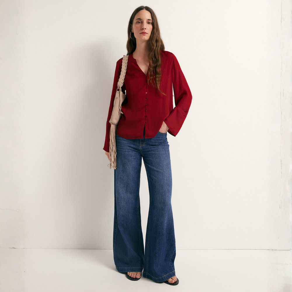 Sfera | Blusa Fluida con Botones para Dama