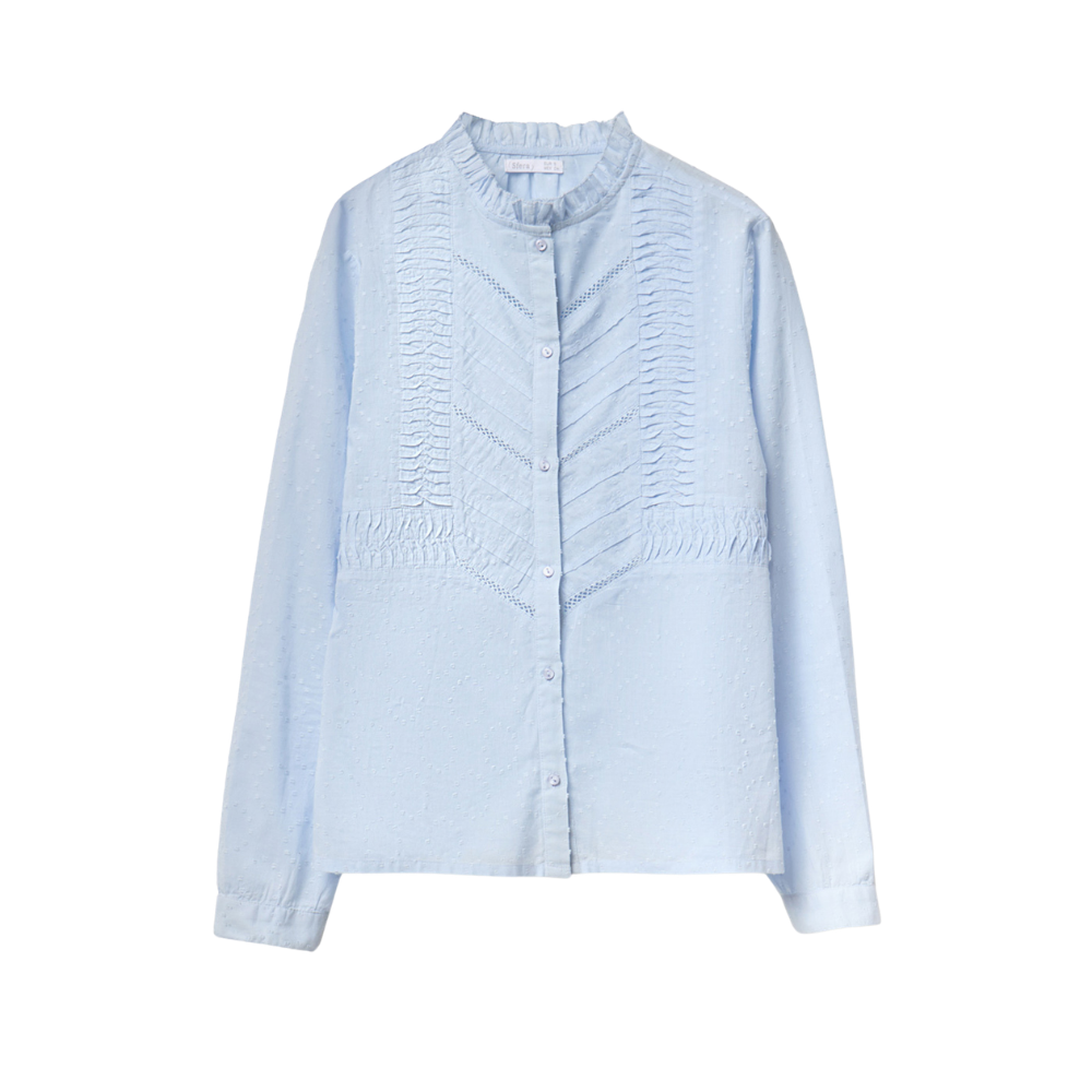 Sfera | Camisa Plumeti Puntilla para Dama