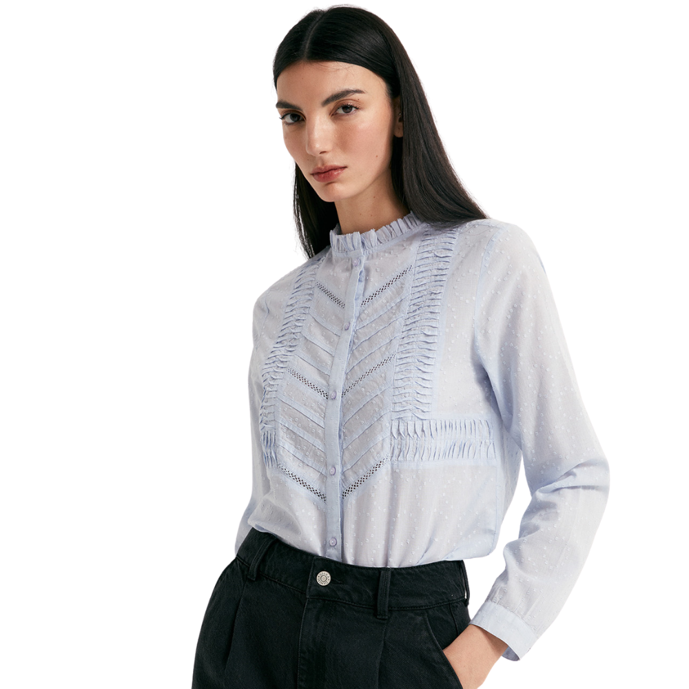 Sfera | Camisa Plumeti Puntilla para Dama