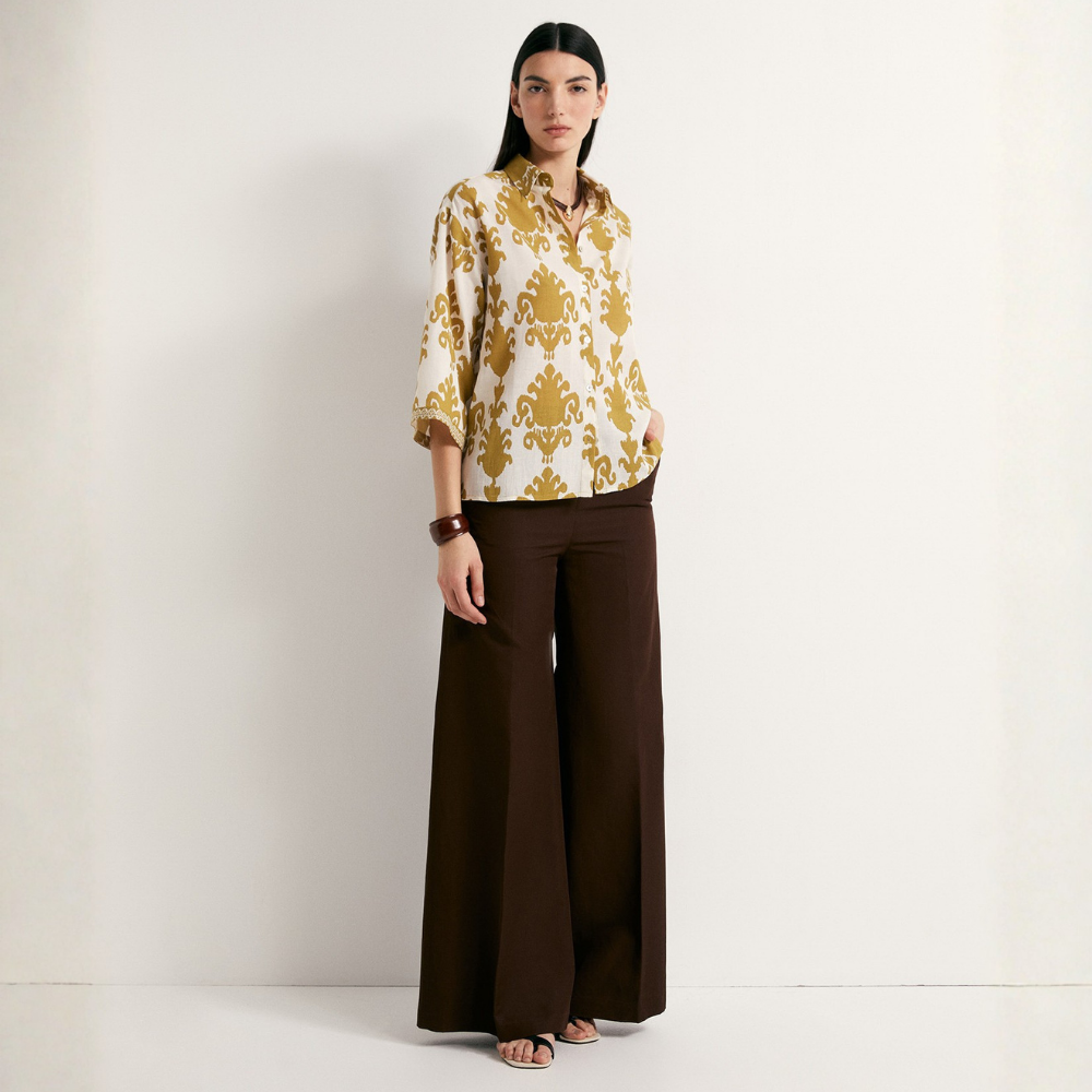 Sfera | Camisa Estampada en Lino para Dama