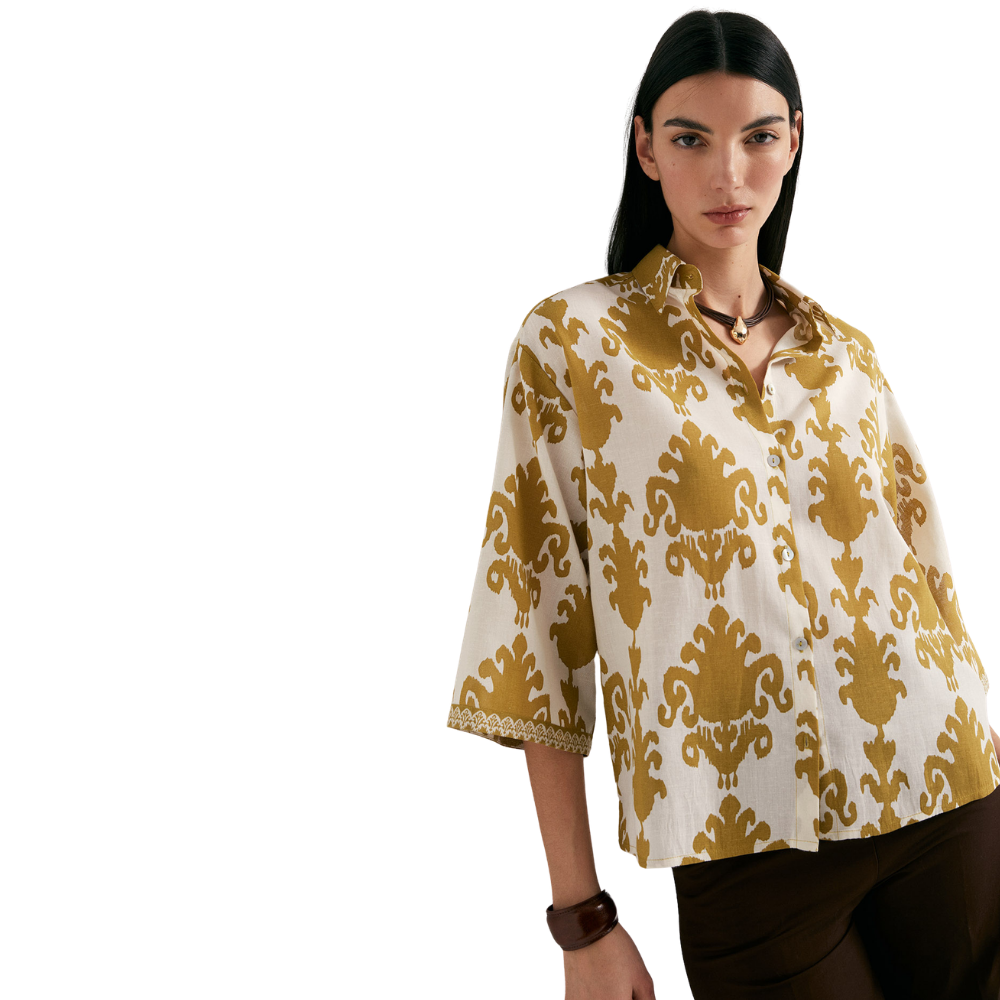 Sfera | Camisa Estampada en Lino para Dama