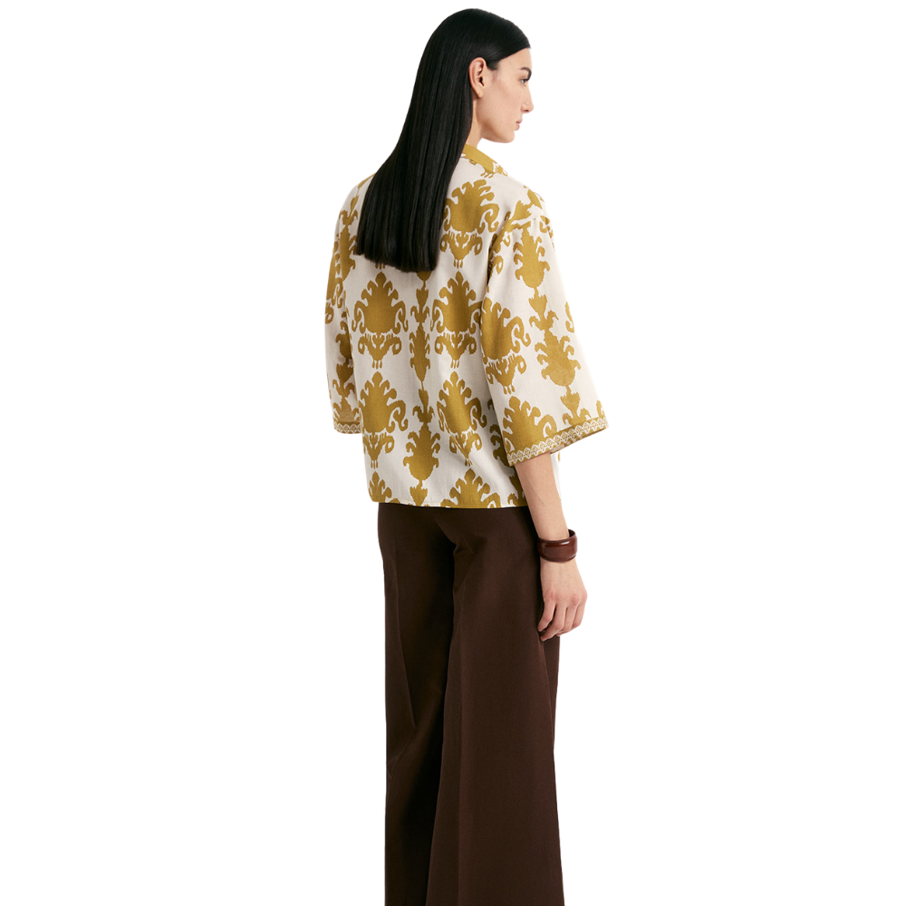 Sfera | Camisa Estampada en Lino para Dama