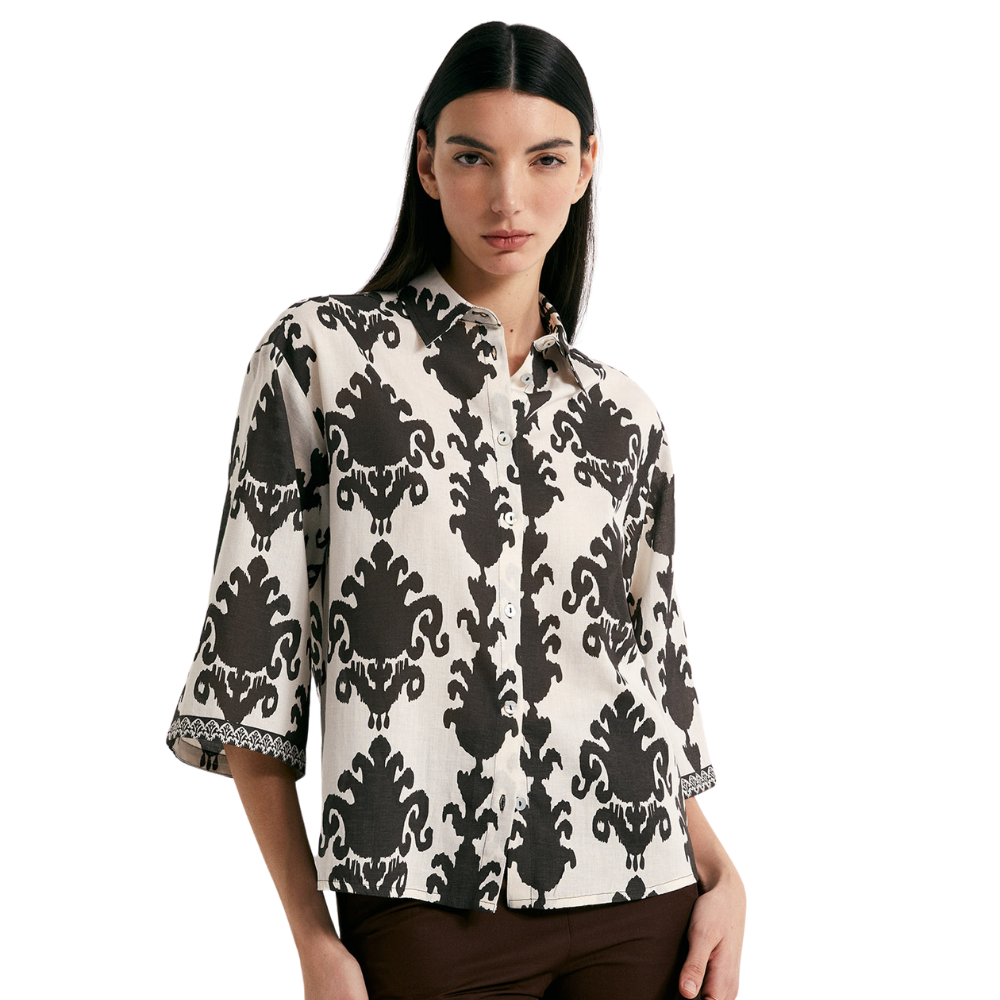 Sfera | Camisa Estampada en Lino para Dama