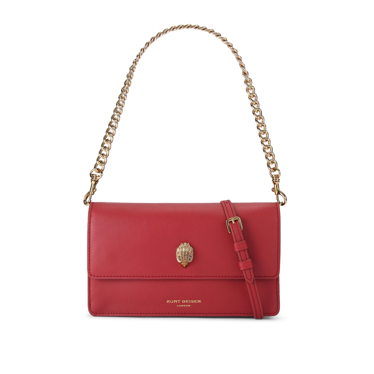 Kurt Geiger | Bolso Pequeño Shoreditch Soft de Piel Roja