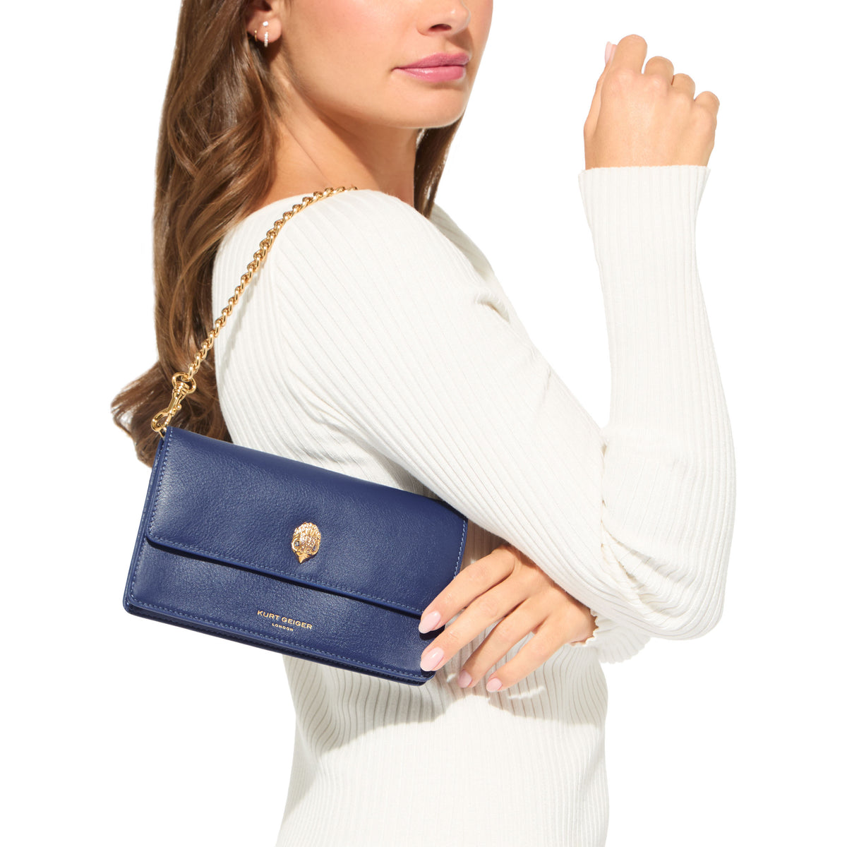 Kurt Geiger | Bolso Pequeño Shoreditch Soft de Piel Azul